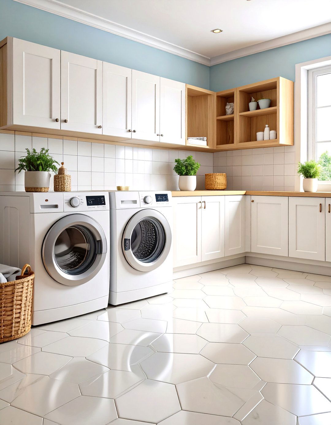 Cork Laundry Room Floor with Eco Friendly Comfort - 20 Laundry Room Floor Ideas