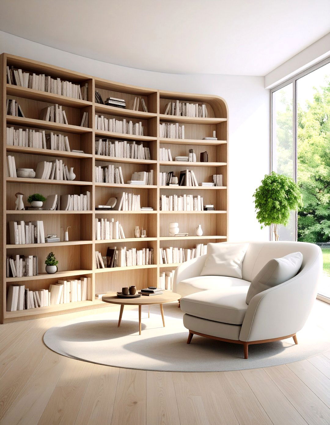 Corner Bookshelf with Decorative Backing Elements - 20 Corner Bookshelf Ideas