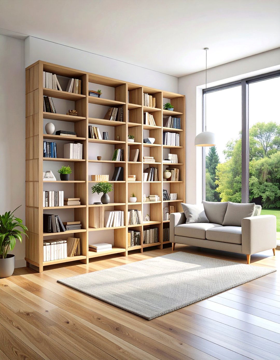 Corner Bookshelf with Plant Integration Features - 20 Corner Bookshelf Ideas