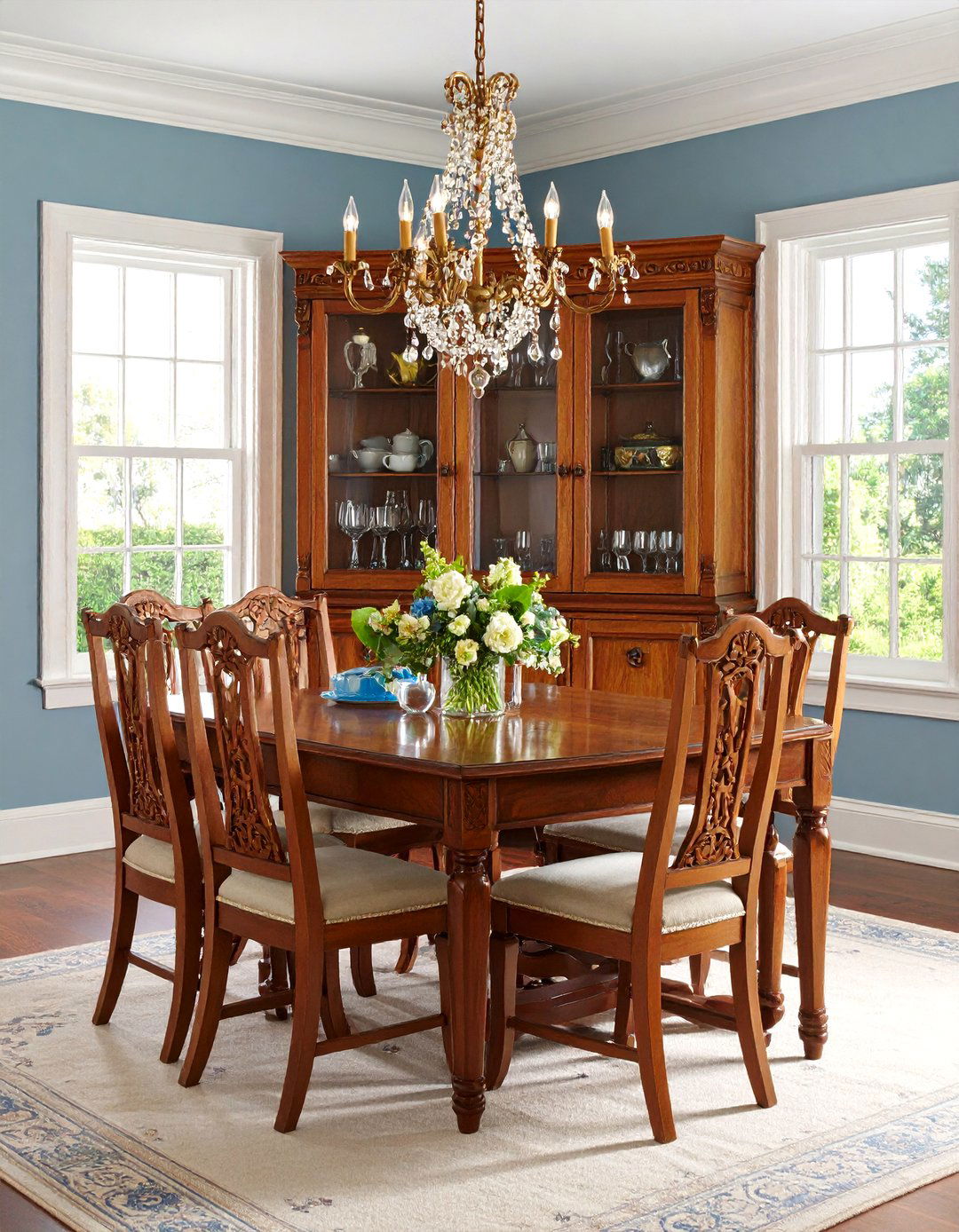 Corner Cabinet Colonial Dining Room Storage - 20 Colonial Dining Room Ideas