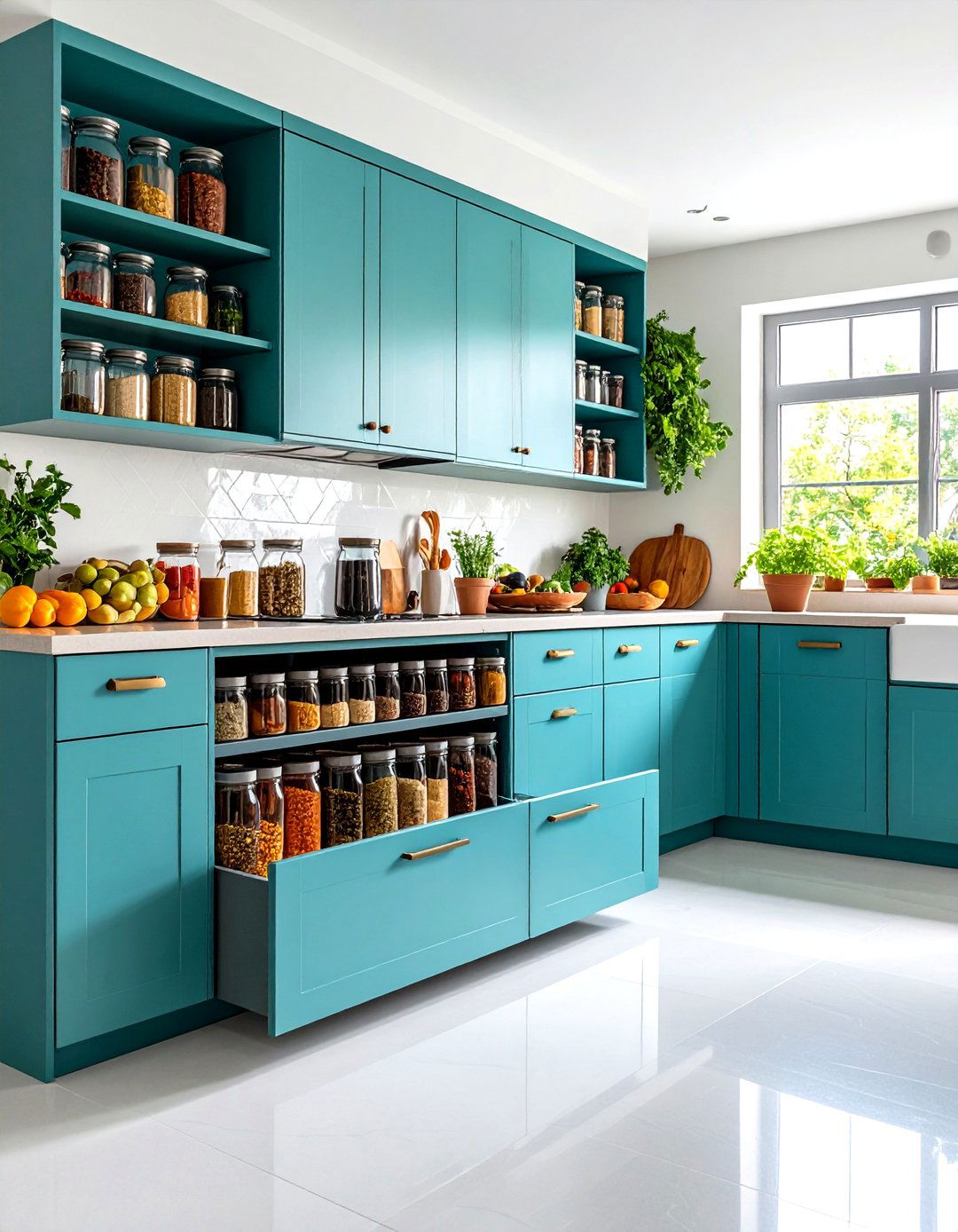 Corner Cabinet Narrow Pull Out Spice Storage - 20 Corner Cabinet Ideas