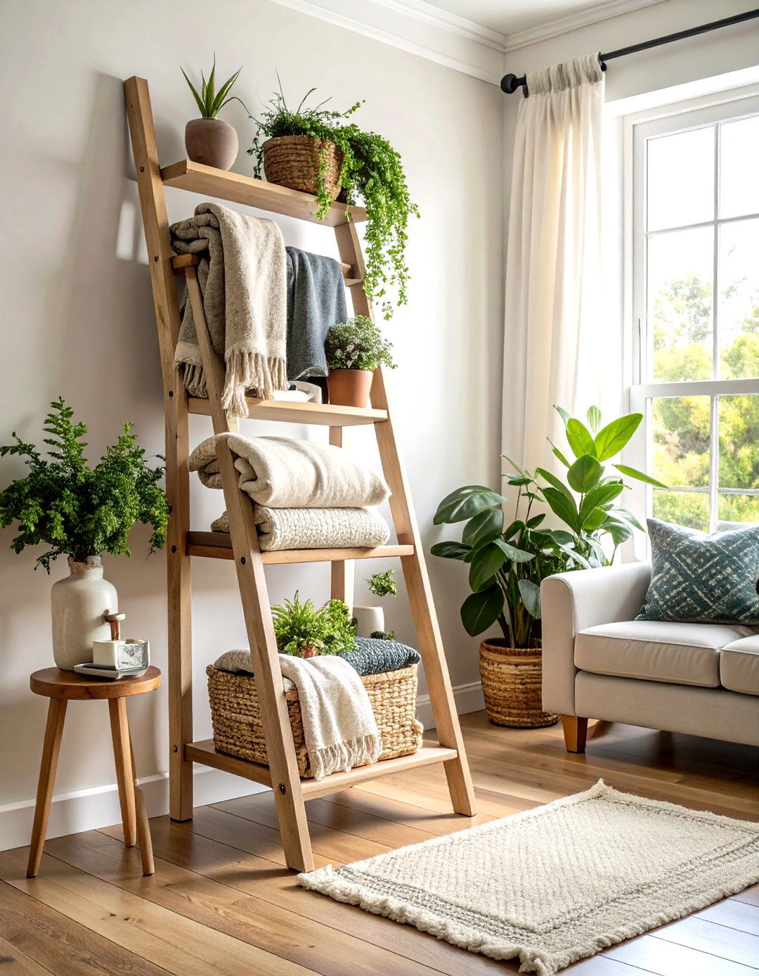 Corner Decoration Ladder Storage Display - 20 Corner Decoration Ideas
