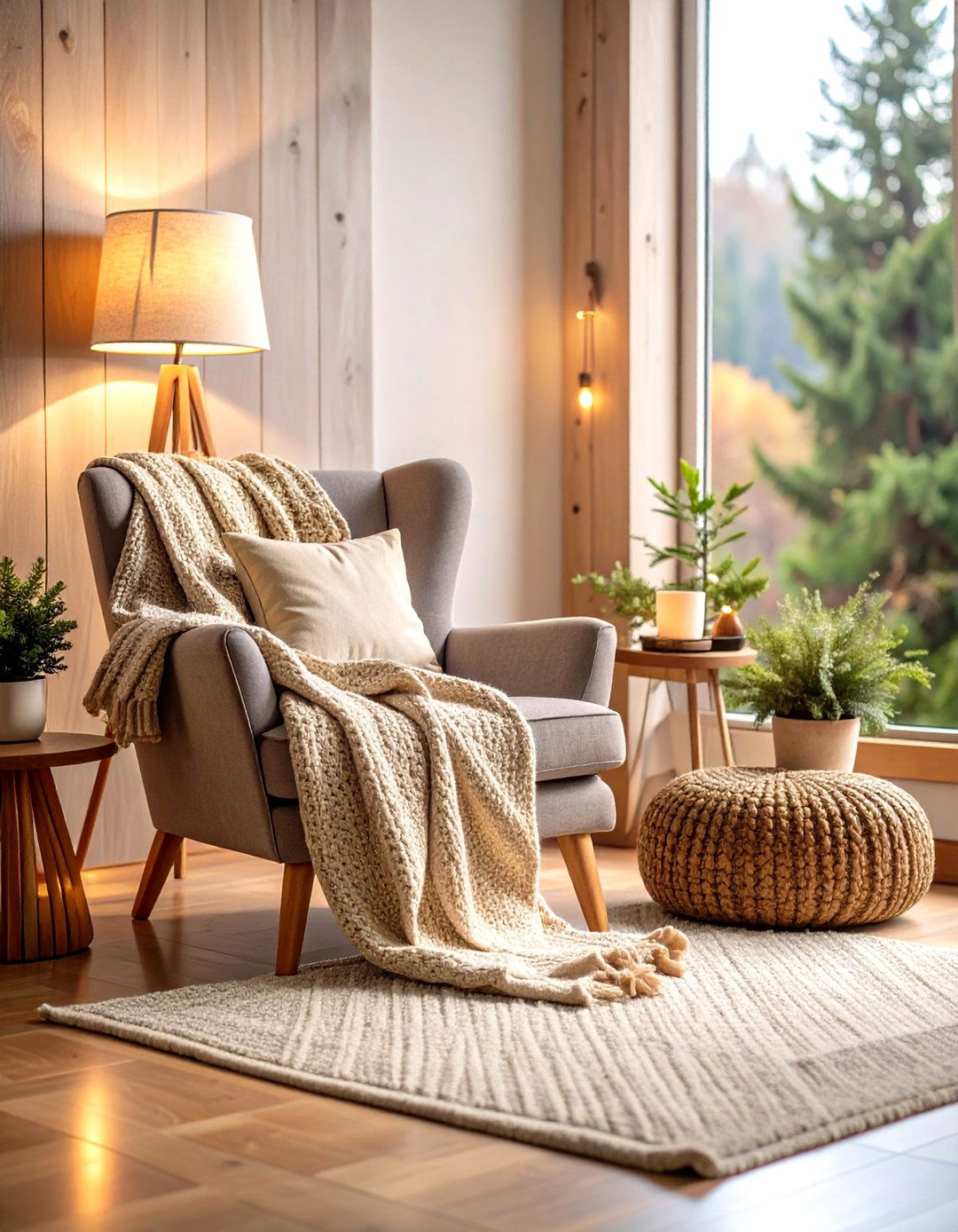 Corner Decoration Reading Nook with Accent Chair - 20 Corner Decoration Ideas