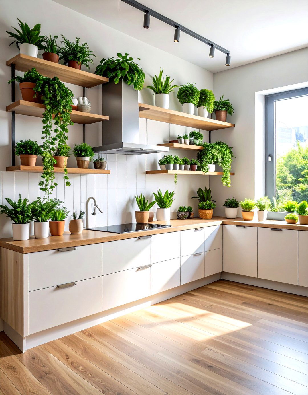 Corner Decoration with Floating Plant Shelves - 20 Corner Decoration Ideas