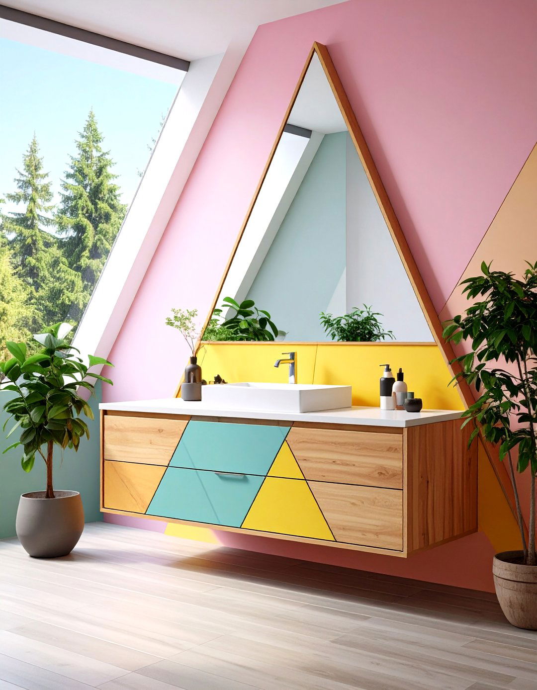 Corner Floating Vanity Makes Every Inch Count - 20 Floating Vanity Bathroom Ideas