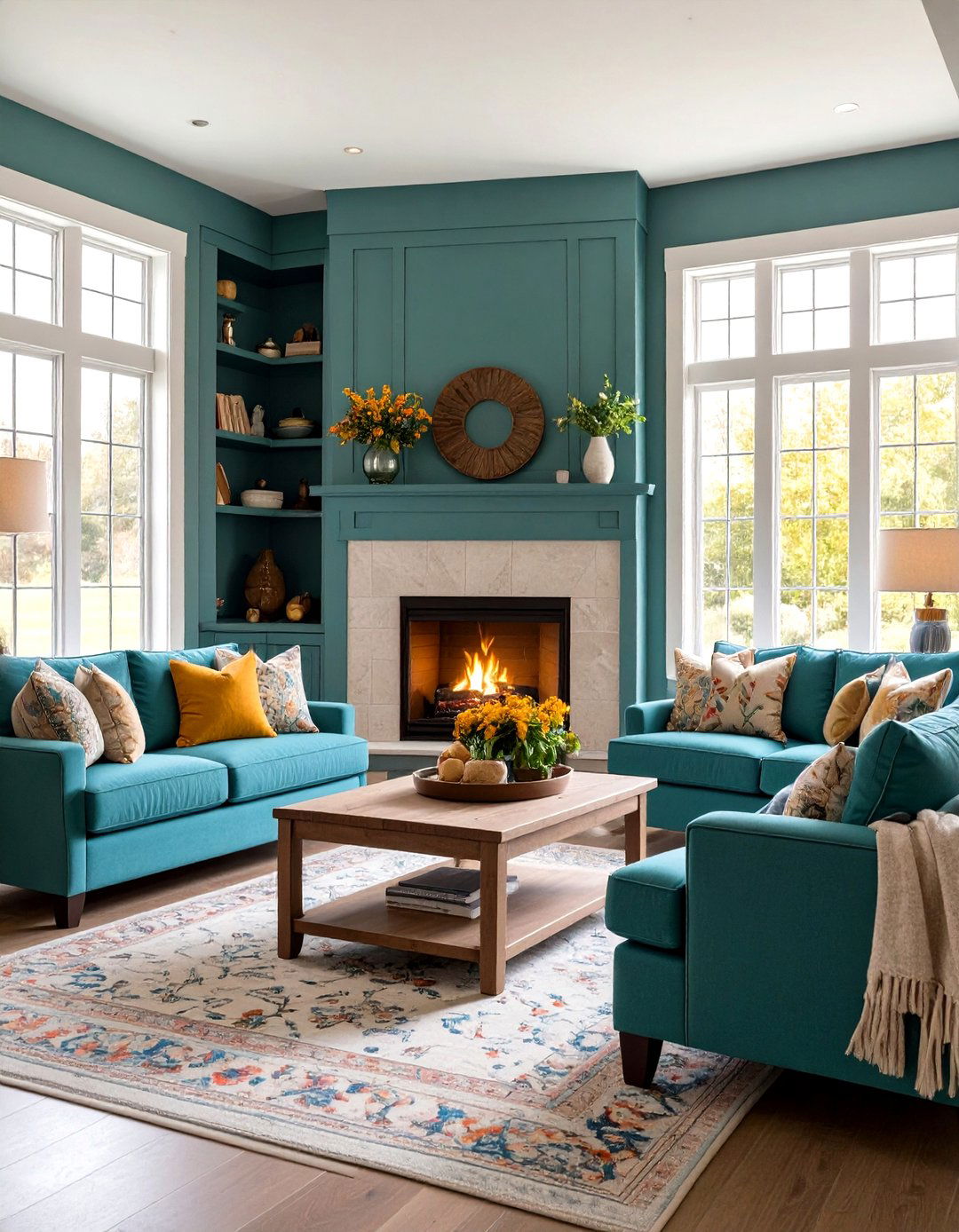 Corner Gas Fireplace with Built in Seating Nooks - 20 Corner Gas Fireplace Ideas