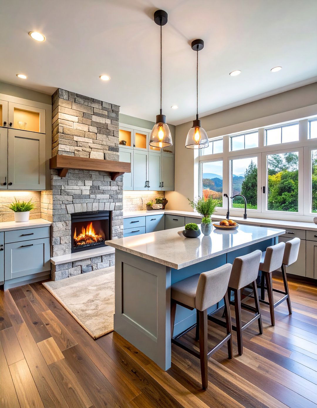 Corner Kitchen Fireplace Design - 20 Kitchens With Fireplaces