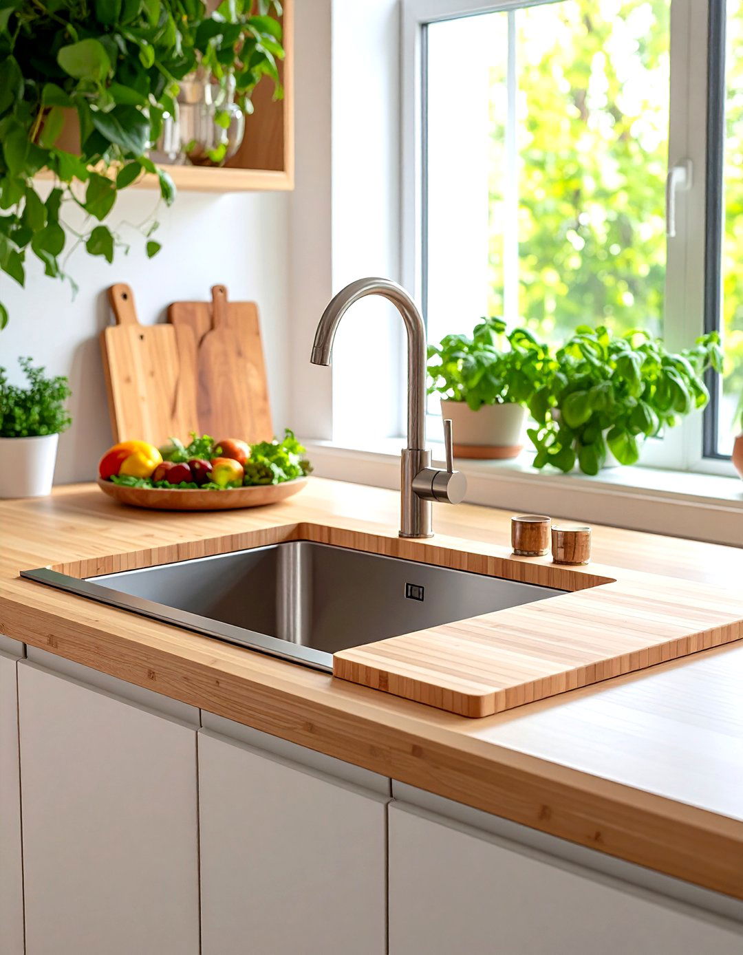 Corner Kitchen Sink with Integrated Cutting Board - 20 Corner Kitchen Sink Ideas