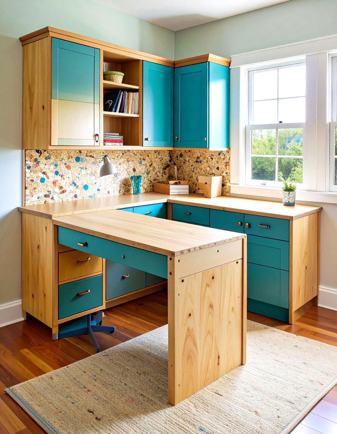 Corner L Shaped Plywood Desk - 20 Budget Home Office Ideas