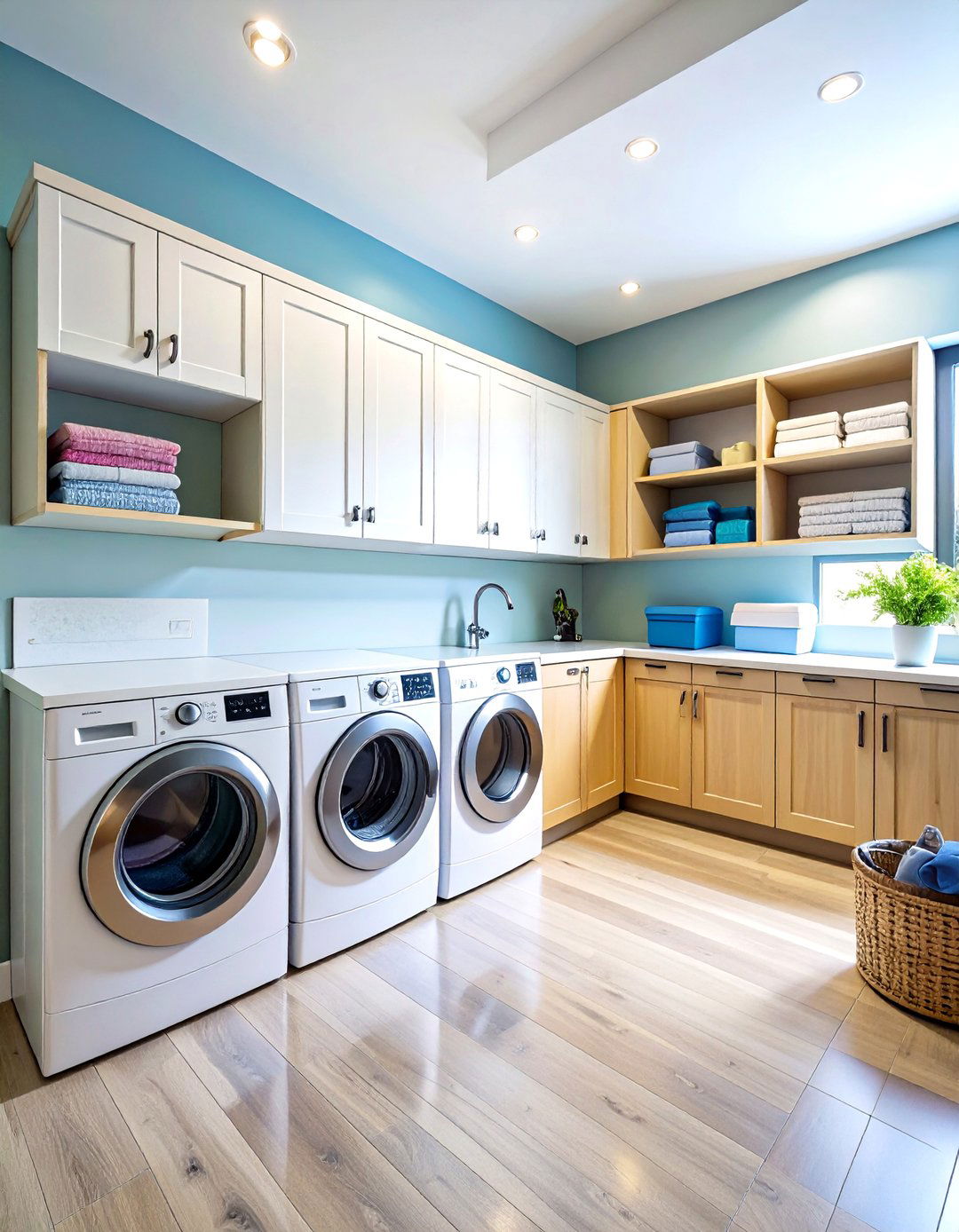 Corner Laundry Room Storage Maximization Systems - 20 Laundry Room Storage Ideas