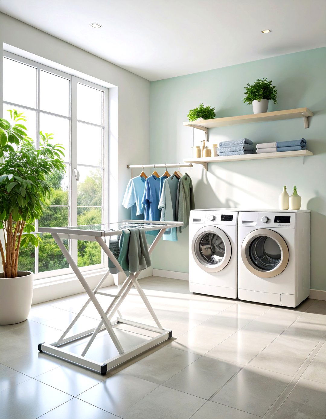 Corner Mounted Laundry Room Drying Rack System - 20 Laundry Room Drying Rack Ideas