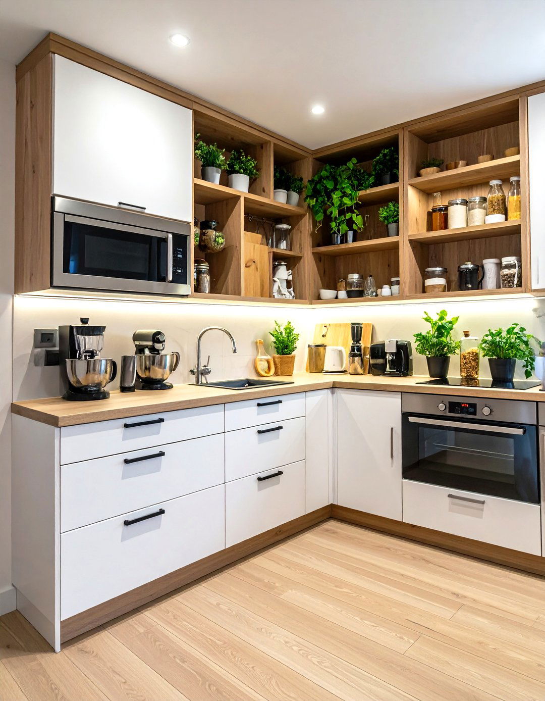 Corner Pantry with Built In Appliance Garage - 20 Corner Pantry Ideas