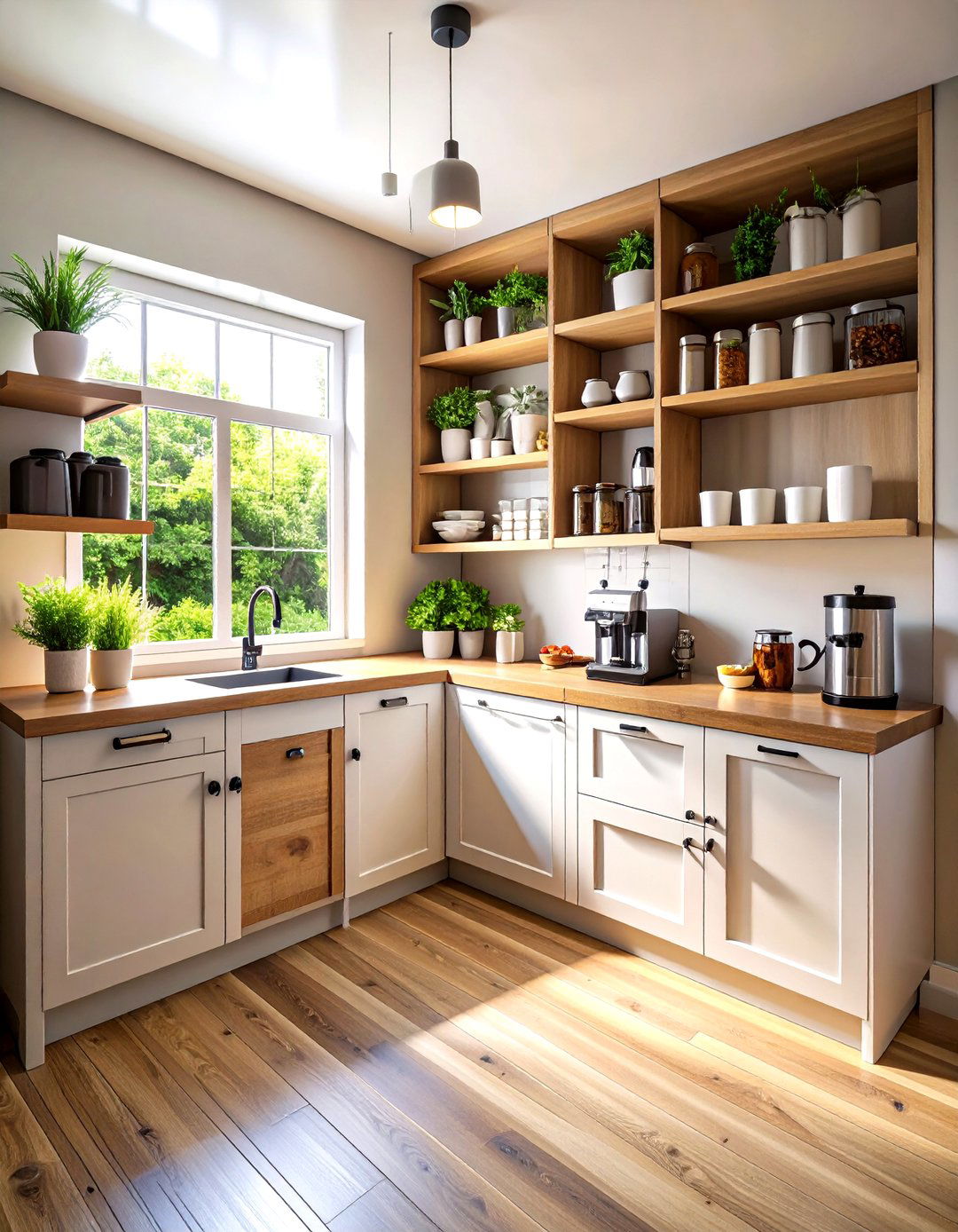Corner Pantry with Built In Coffee Station - 20 Corner Pantry Ideas