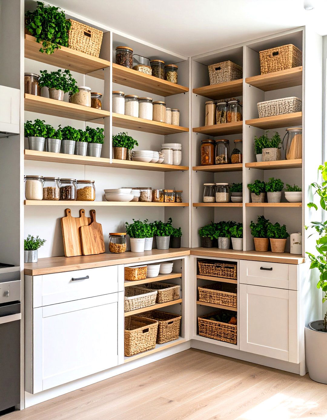 Corner Pantry with Vertical Storage Solutions - 20 Corner Pantry Ideas