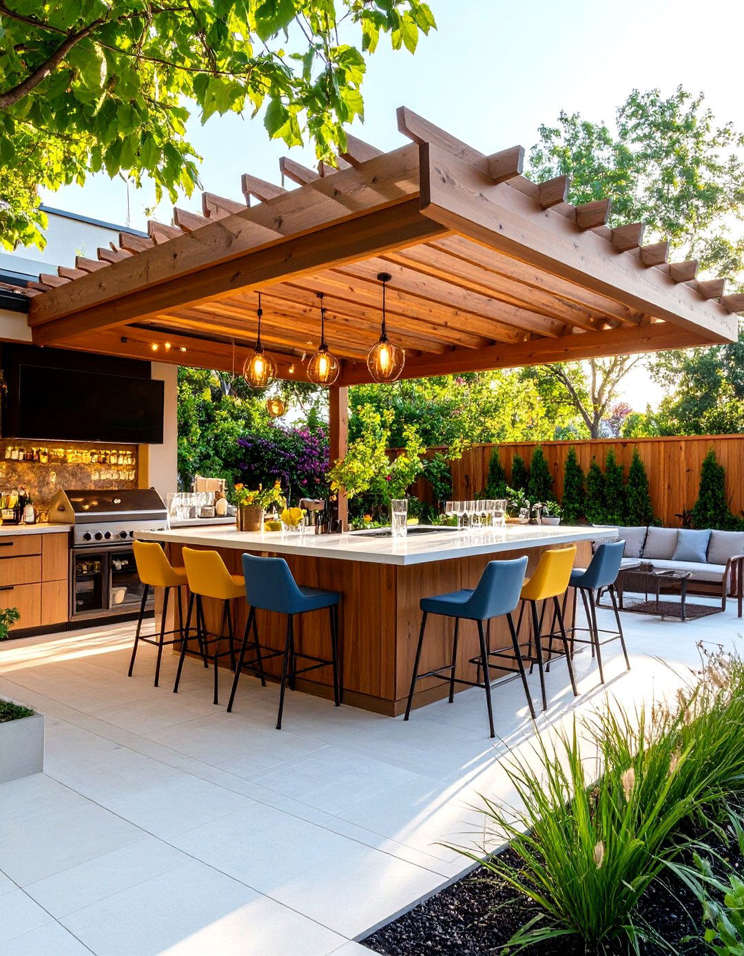 Corner Patio Bar Entertainment Zone - 20 Corner Patio Ideas