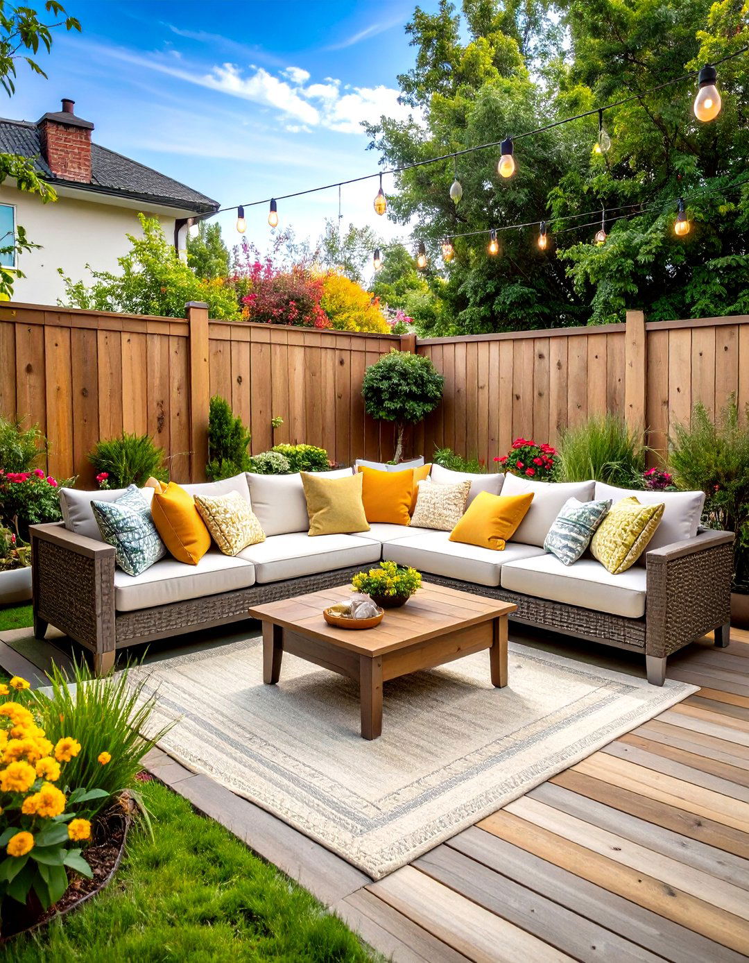 Corner Patio L Shaped Sectional Seating - 20 Corner Patio Ideas