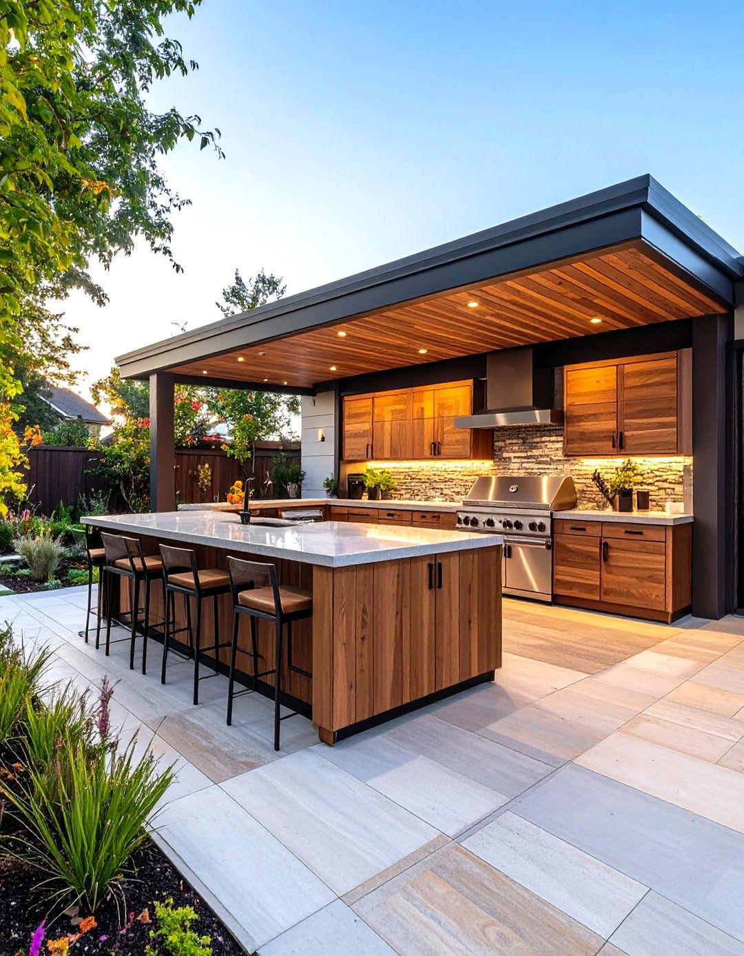 Corner Patio Outdoor Kitchen Station - 20 Corner Patio Ideas