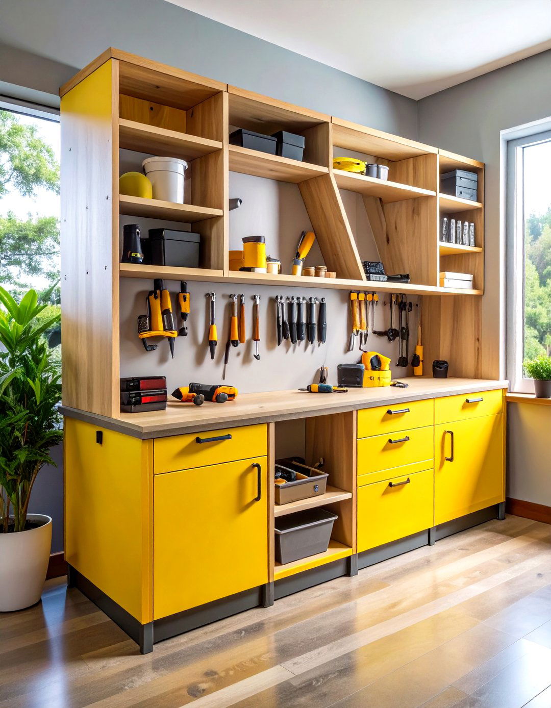 Corner Power Tool Storage Cabinet - 20 Power Tool Storage Ideas
