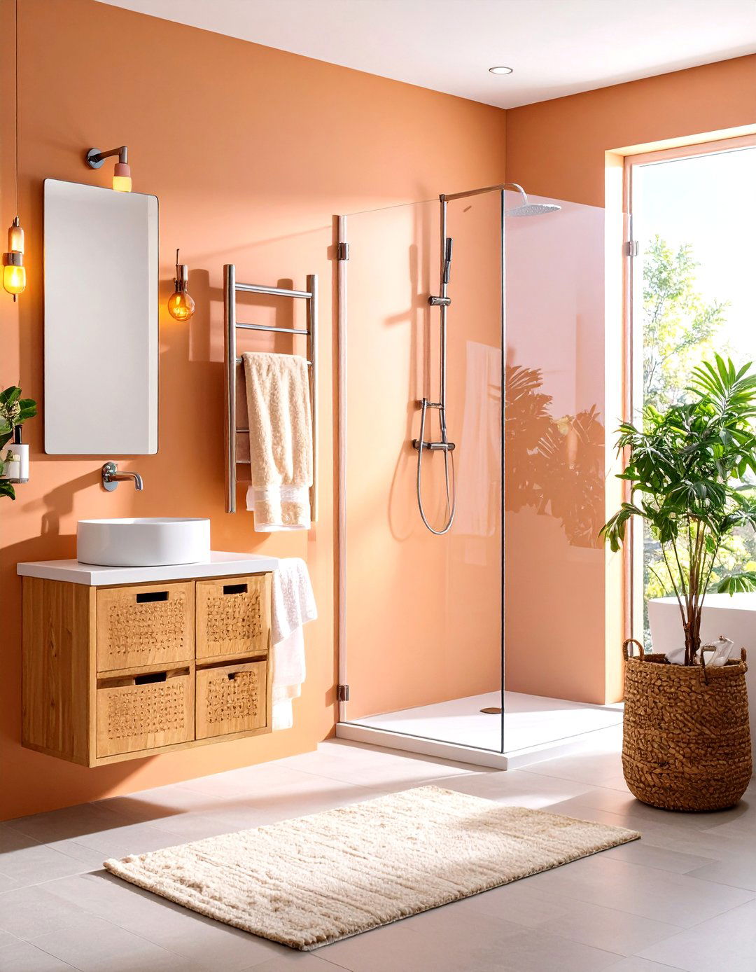 Corner Shelf Towel Rack Combo - 20 Bathroom Towel Rack Ideas