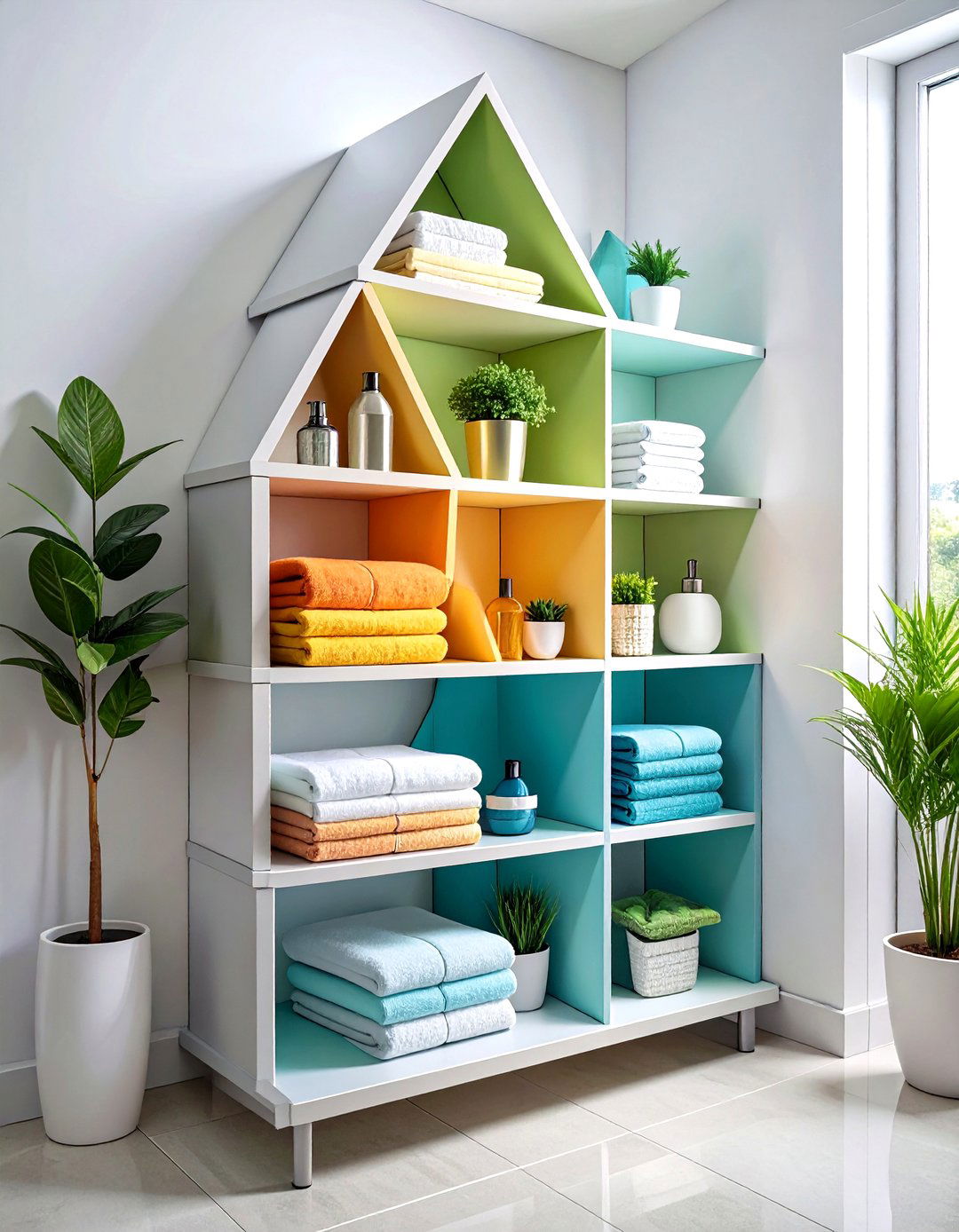 Corner Shelf Towel Storage Units - 20 Towel Storage Ideas