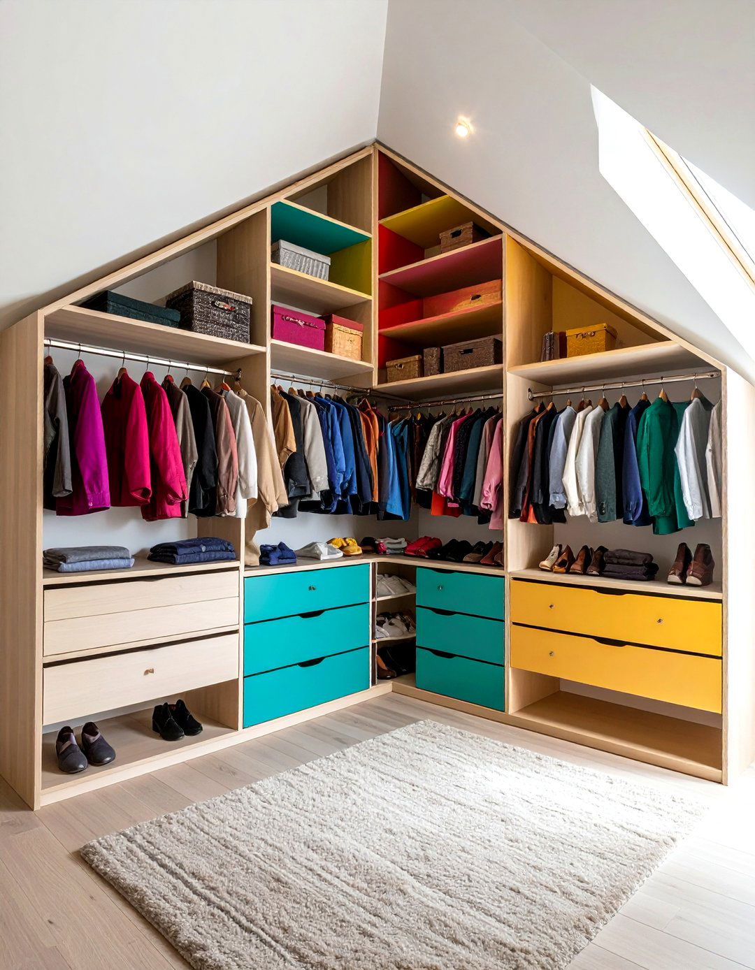 Corner Shelving Units - 20 Sloped Ceiling Closet Ideas