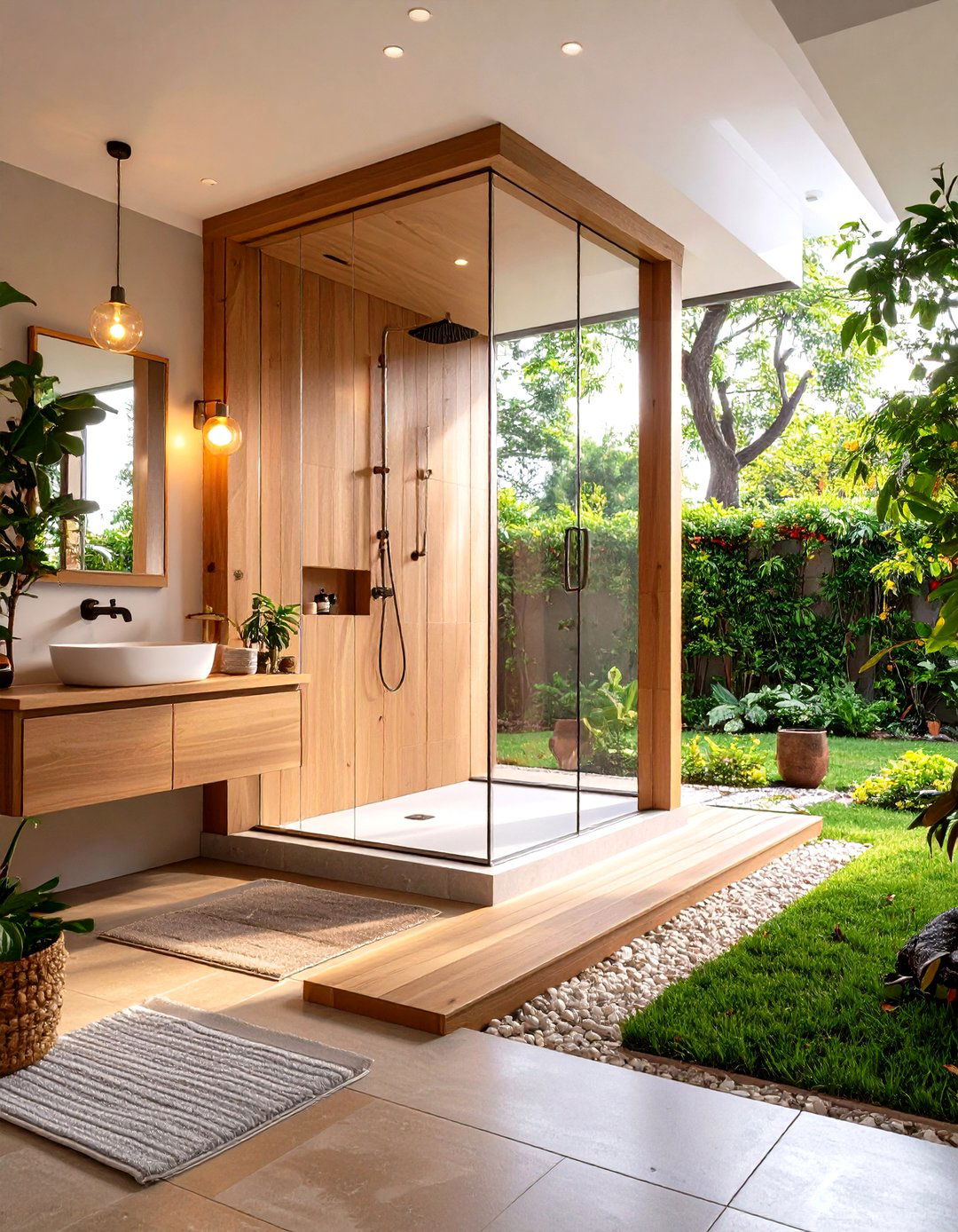 Corner Shower with Fold Down Bench - 20 Corner Shower Ideas