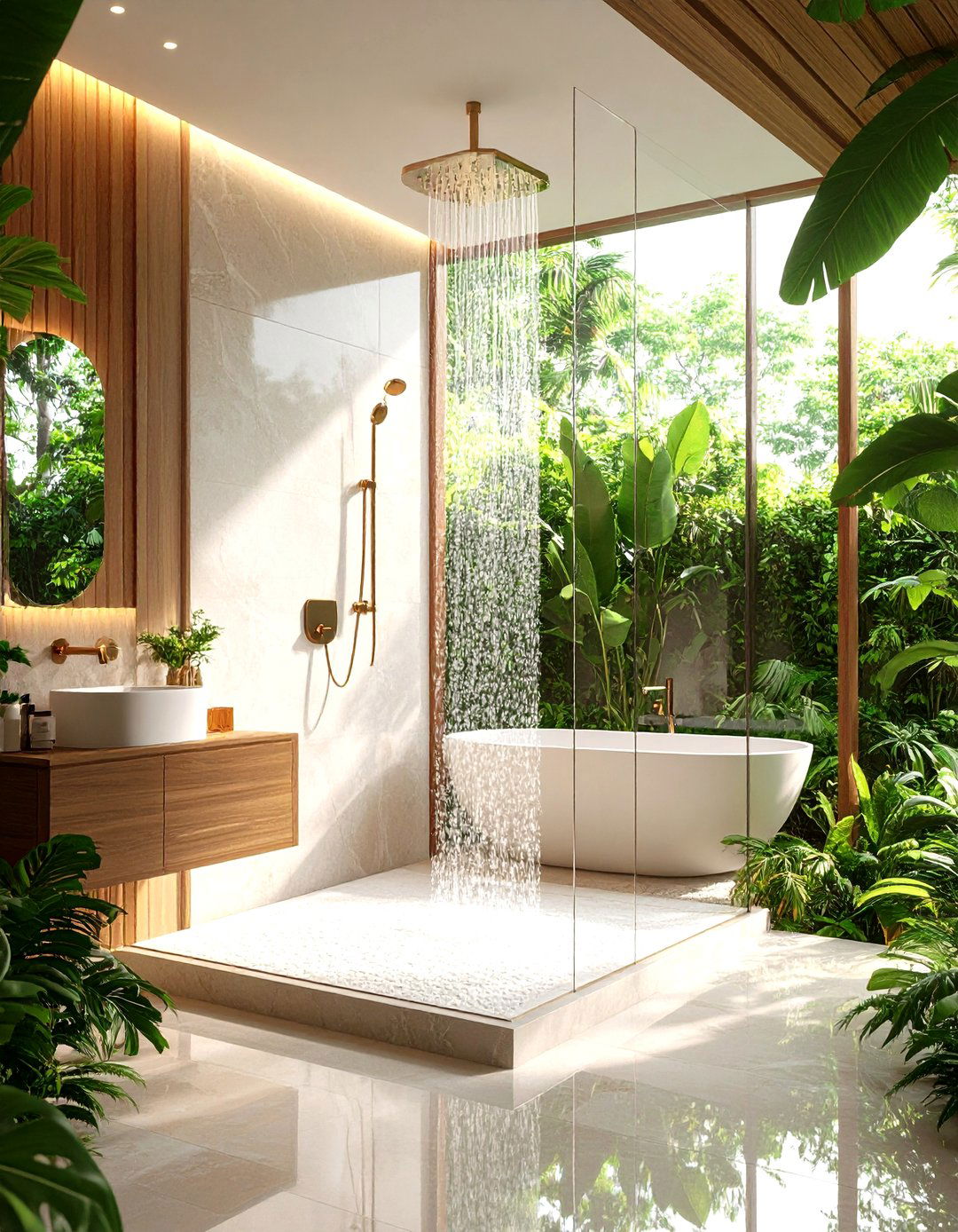 Corner Shower with Spa Style Steam Features - 20 Corner Shower Ideas