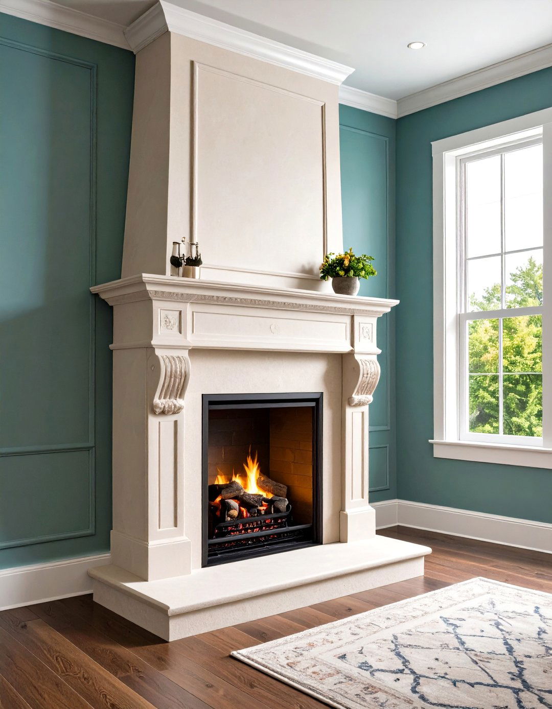 Corner Stucco Fireplace - 20 Stucco Fireplace Ideas