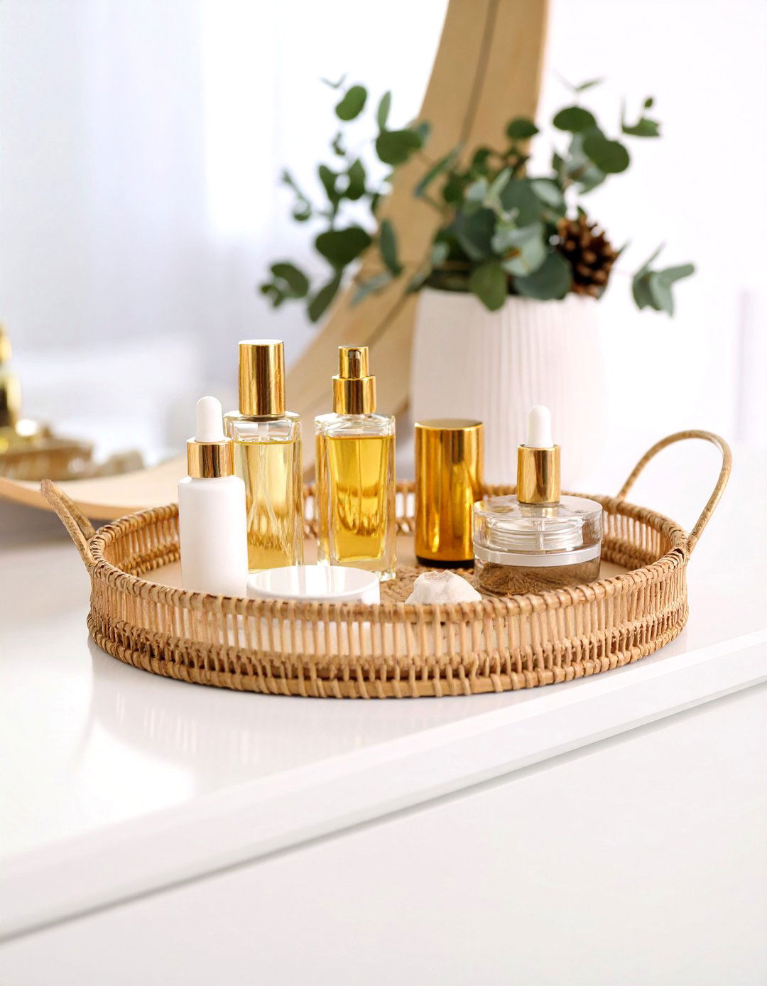 Corral Essentials With a Decorative Tray - 20 Dresser Decor Ideas