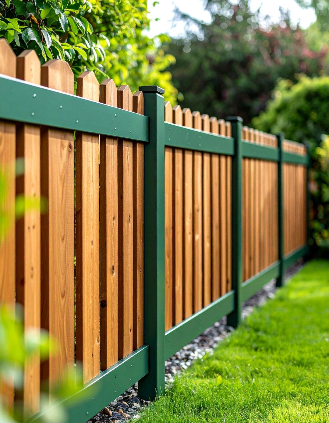 Corrugated Metal Accent - 20 Sage Green Garden Fence Ideas