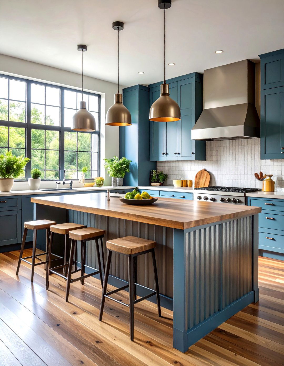Corrugated Metal Kitchen Island Back Panel - 20 Kitchen Island Back Panel Ideas