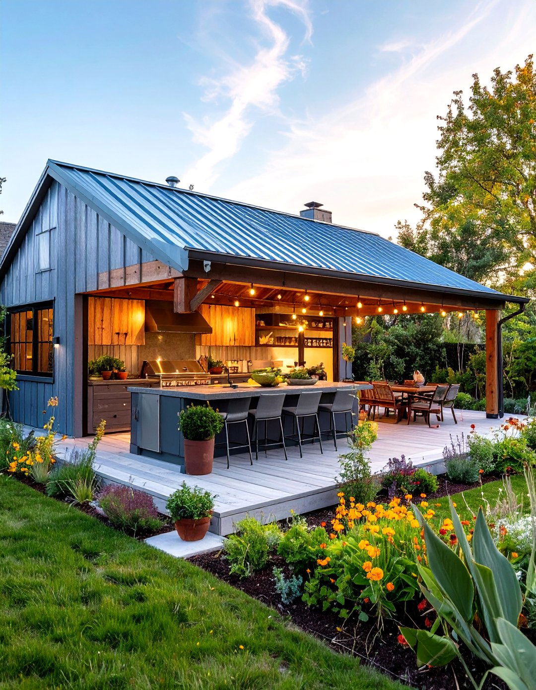 Corrugated Metal Outdoor Kitchen Roof - 20 Outdoor Kitchen Roof Ideas