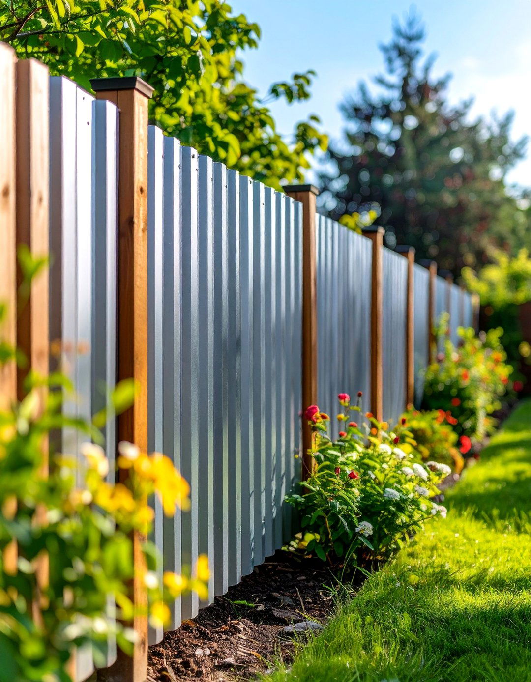 Corrugated Metal Privacy Fence Ideas - 20 Cheap Privacy Fence Ideas