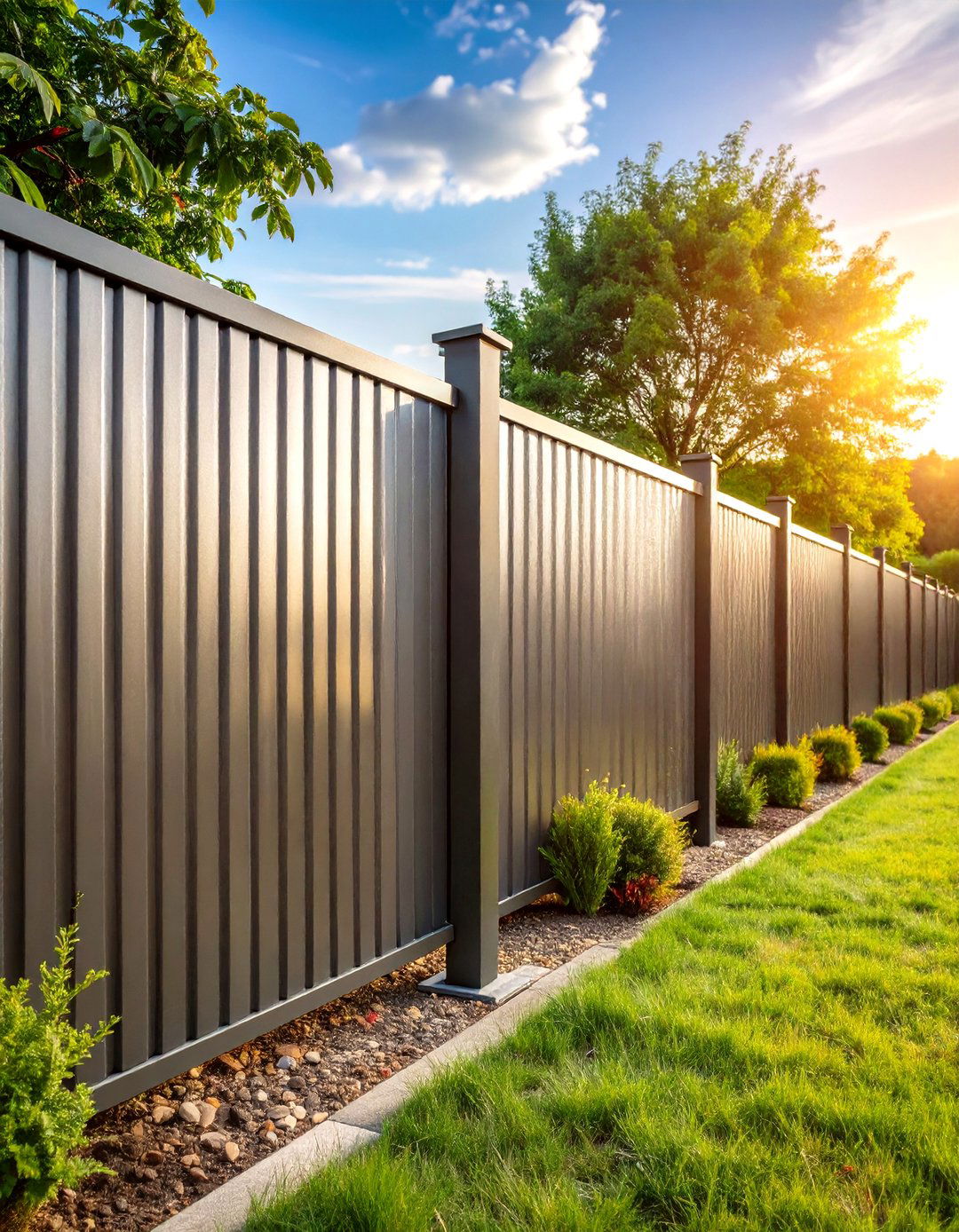 Corrugated Metal Privacy Fence - 20 Privacy Fence Ideas
