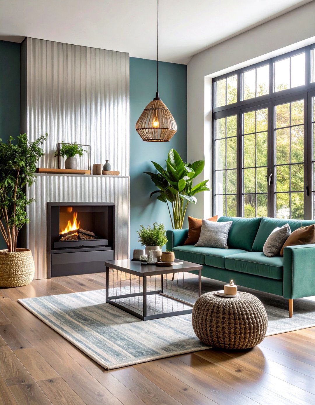 Corrugated Metal Wood Stove Surround - 20 Wood Stove Surround Ideas