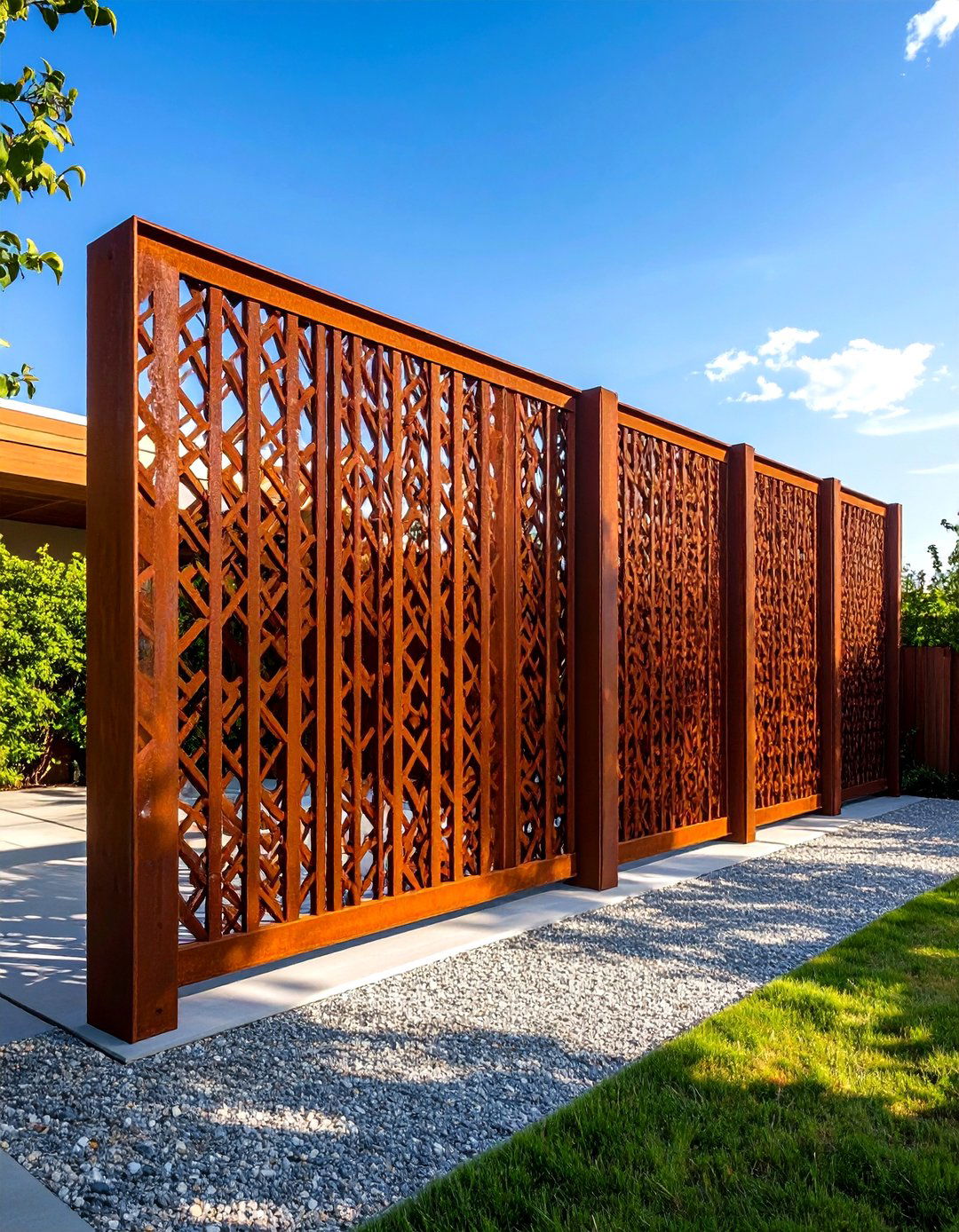 Corten Steel Outdoor Privacy Screen Panels - 20 Outdoor Privacy Screen Ideas