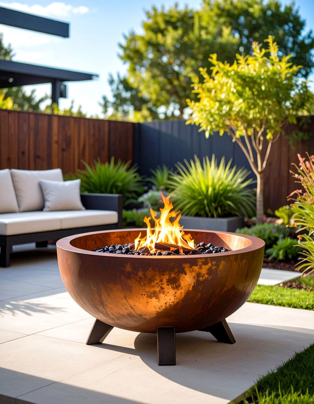 Corten Steel Weathering Metal Fire Pit - 20 Metal Fire Pit Ideas