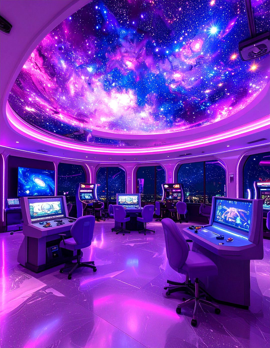 Cosmos Ceiling Canvas - 20 Game Room Paint Ideas