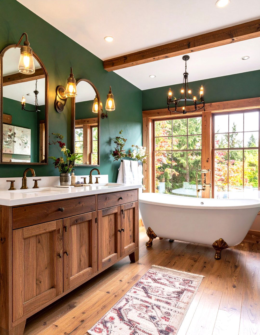 Cottage Bathroom Bold Jewel Tone Drama - 20 Cottage Bathroom Ideas
