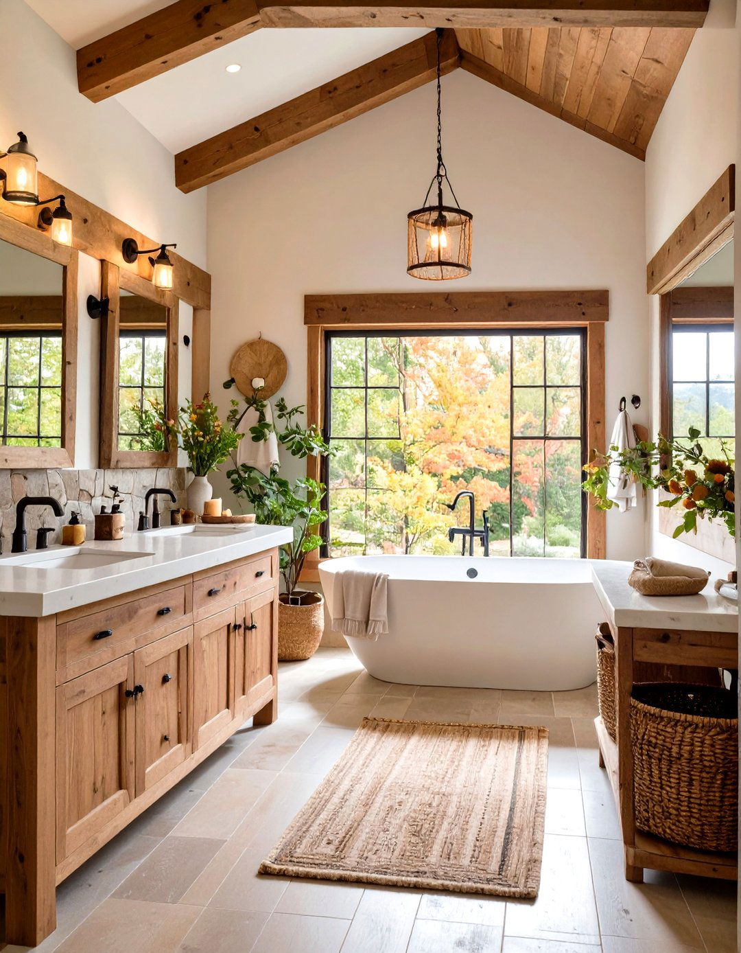 Cottage Bathroom Natural Material Integration - 20 Cottage Bathroom Ideas
