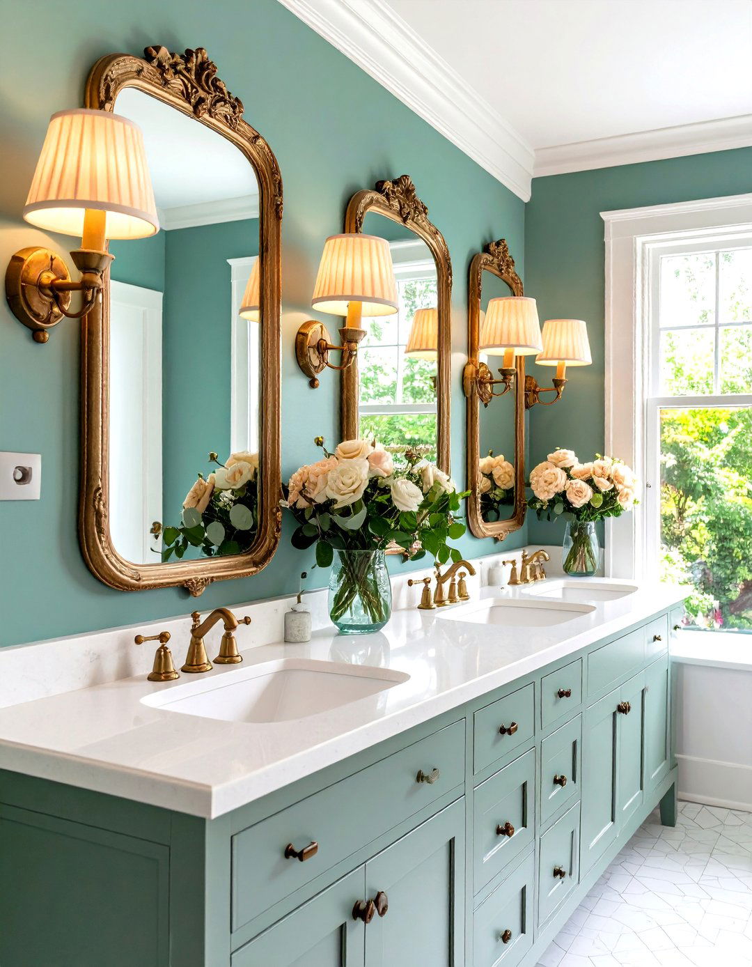Cottage Bathroom Wall Sconce Positioning - 20 Cottage Bathroom Ideas