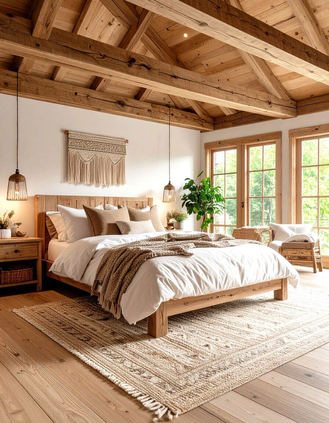 Cottage Bedroom with Natural Wood Elements - 20 Cottage Bedroom Ideas