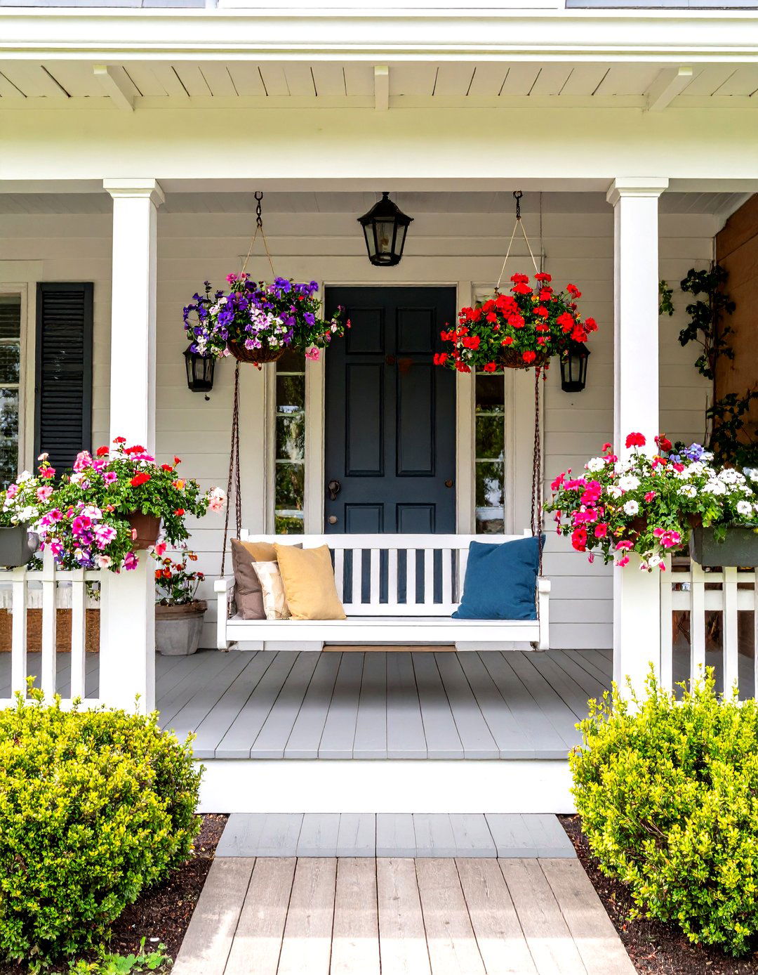 Cottage Garden Cape Cod Front Porch - 20 Small Cape Cod Front Porch Ideas