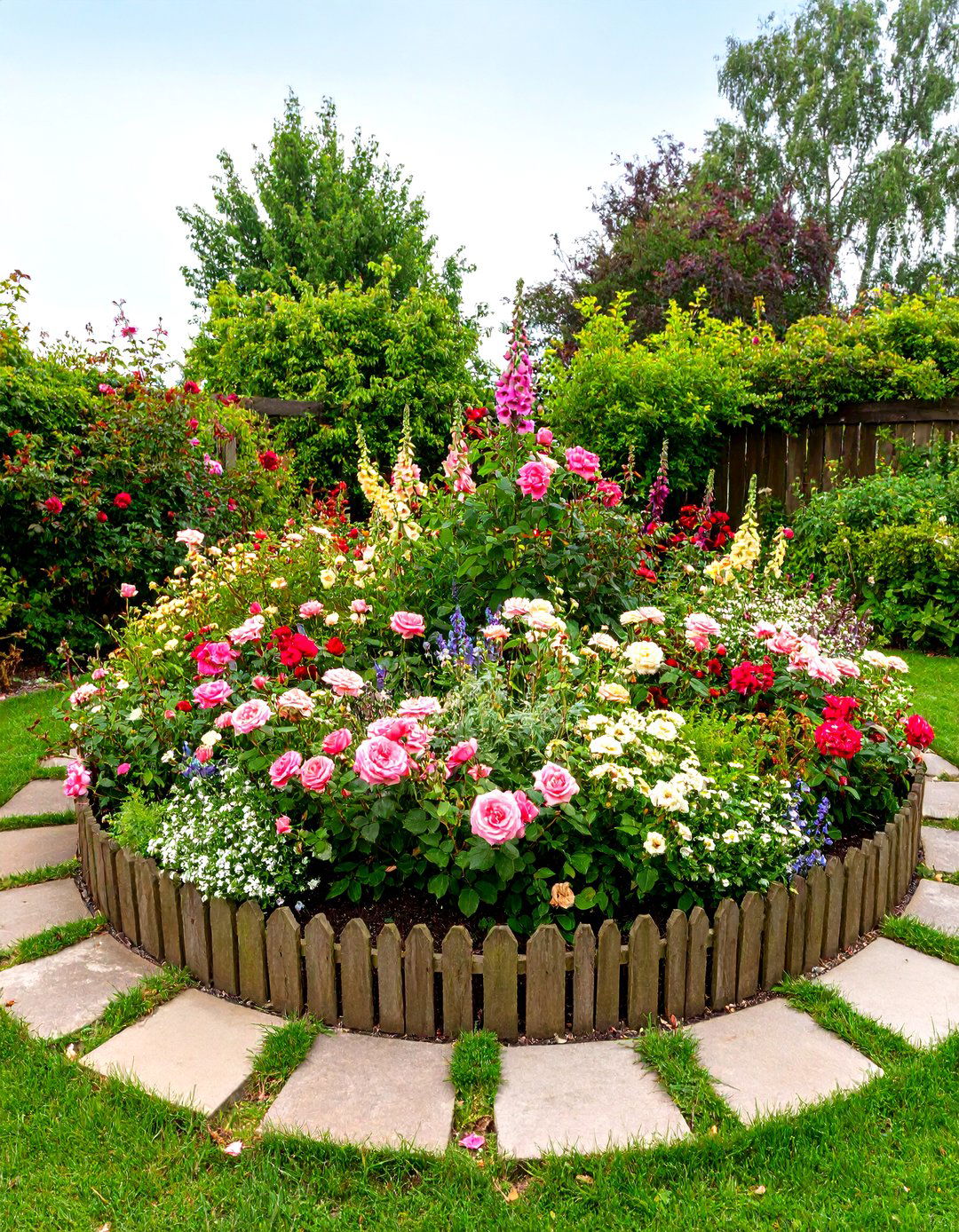 Cottage Garden Round Garden Bed - 20 Round Garden Bed Ideas
