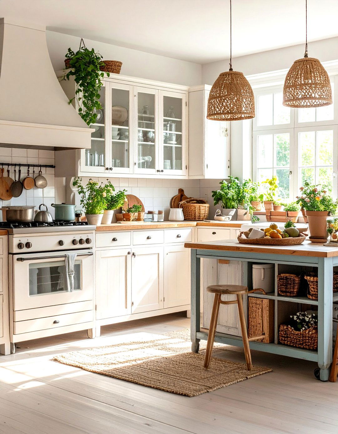 Cottage Kitchen Freestanding Furniture Flexibility - 20 Cottage Kitchen Ideas
