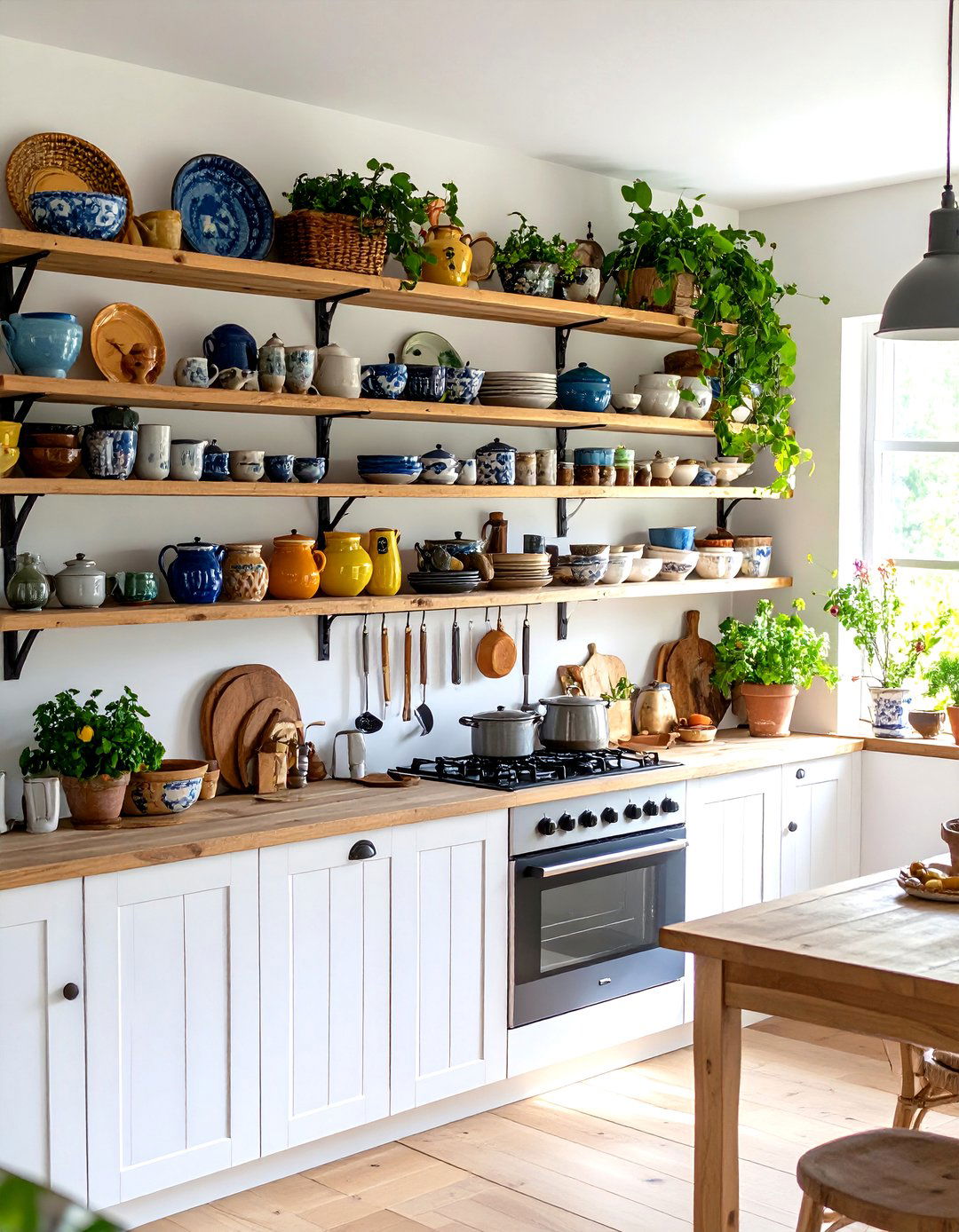 Cottage Kitchen Open Shelving Display Solutions - 20 Cottage Kitchen Ideas