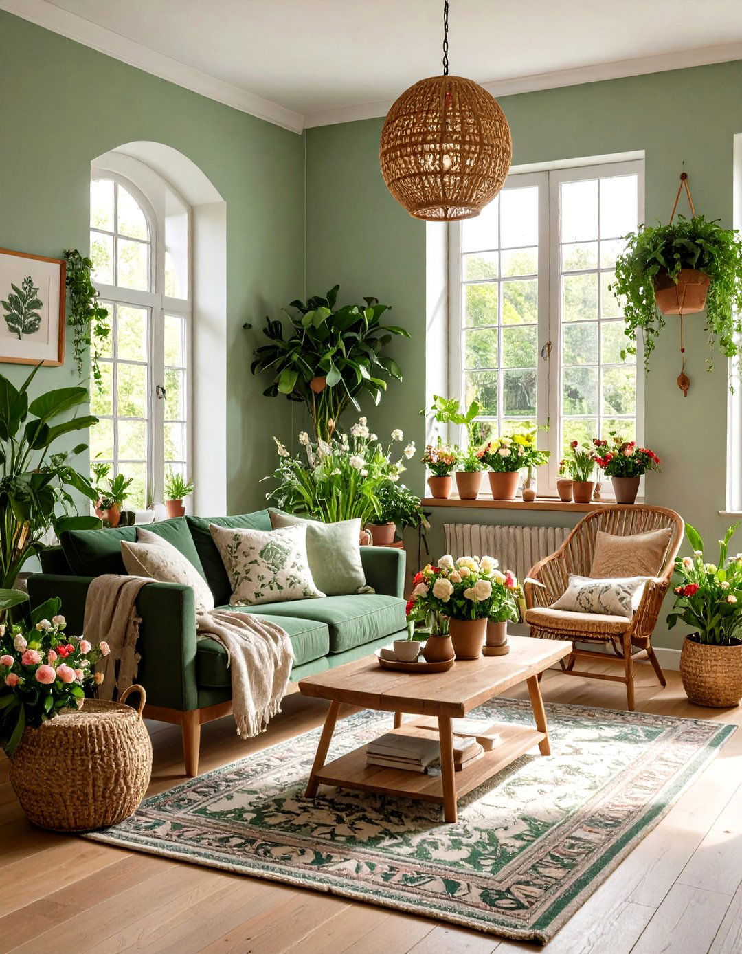 Cottage Living Room Botanical Elements Integration - 20 Cottage Living Room Ideas