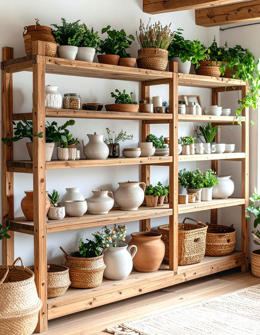 Cottage Living Room Open Shelving Display - 20 Cottage Living Room Ideas