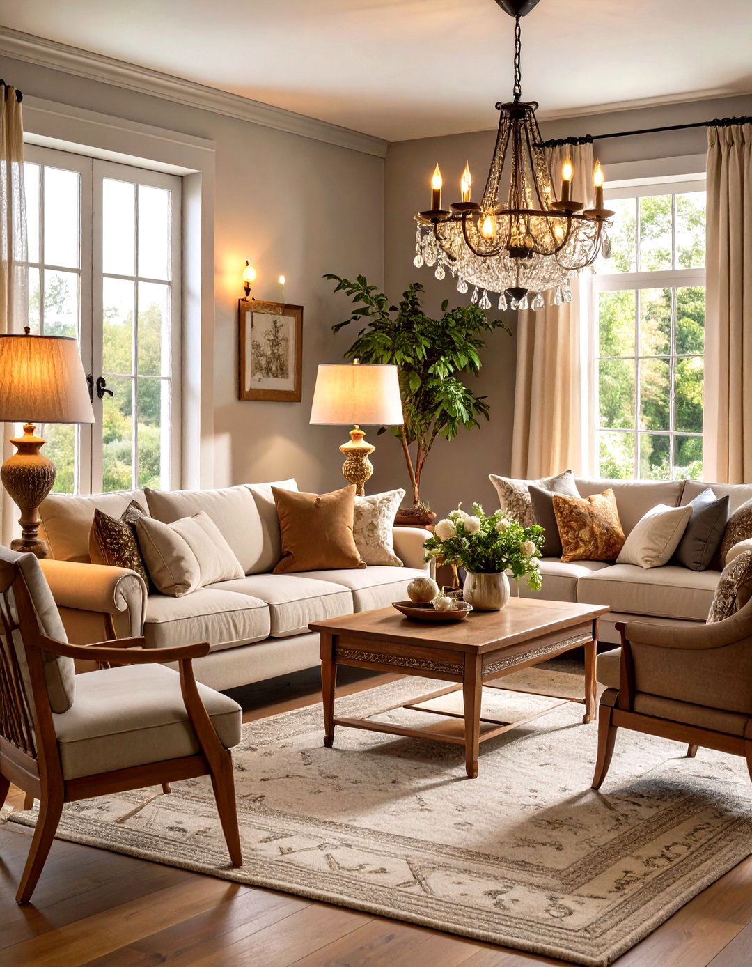 Cottage Living Room Vintage Lighting Design - 20 Cottage Living Room Ideas
