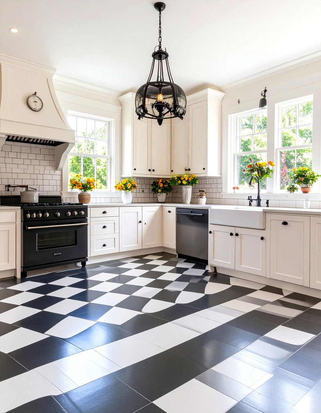 Cottage Painted Checkerboard Floors - 20 Cottage Decorating Ideas